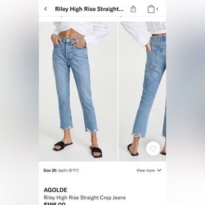 AGOLDE  Riley High Rise Straight Crop Jeans